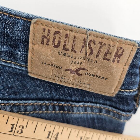 Hollister Y2K Low Rise Distressed Blue Denim Casual Grunge Skinny Jeans 28 / 7R - Picture 7 of 8